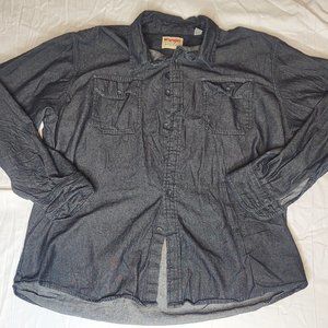 Wrangler Authentics Men's Long Sleeve Gray Classic Shirt Size XL